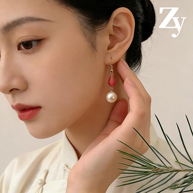 Elegant Retro Tassel Pearl Earrings: New Chinese Design for Women