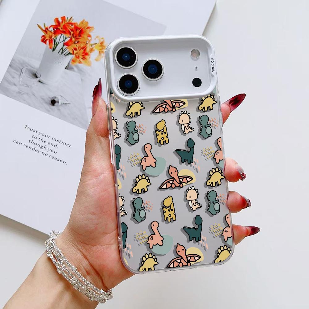 

Cartoon Dinosaurs Cute Phone Case For iPhone 17 16 15 14 13 12 11 Pro Max Air Colorful Matte Laser Aurora Shockproof Phone Case iPhone 14 Plus