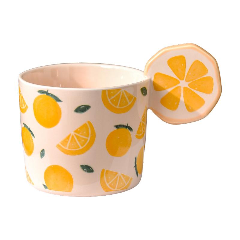 Fruit Ceramic Cup Creative Mug Design Niche Coffee Cup Lacquer Cute Juice Cup High Value Household Use