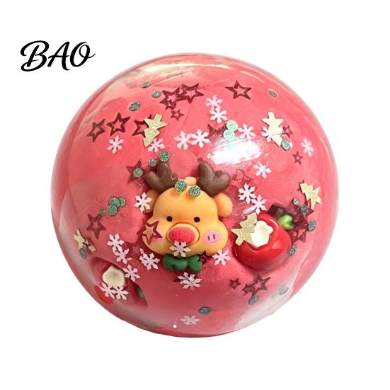 Anxiety Relief Squeezable Ball 1/4Pcs Christmas Stress Fidget Toy, Ball, Xmas Elastic Theme Sensory Party Favors for Adults and Kids Squeeze Toy