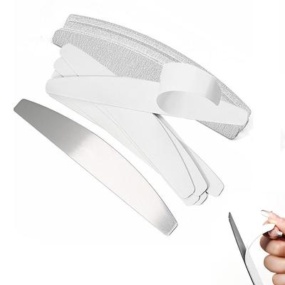 Reißbare Grau-Weiße Schleifblätter: Austauschbare Halbmond-Nagelfeile mit Edelstahlkern zum Formen und für Nailart
