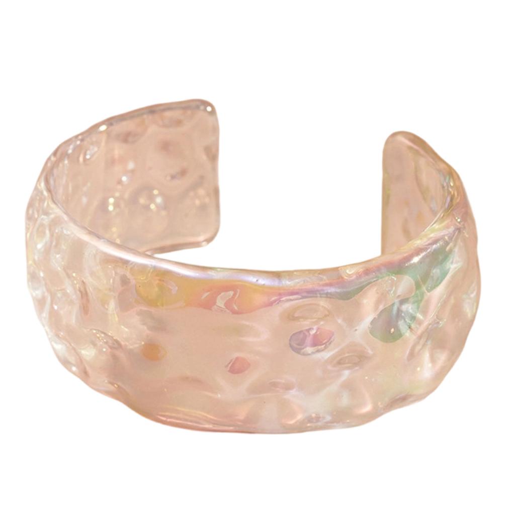 Lightweight Comfortable Geometric Acrylic Bracelet Color Changing Hues Trendy Outfit Complement Versatile Jewelry