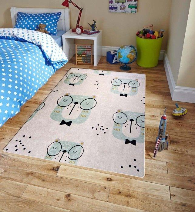 Tapis Enfant - Non spécifié - Hibou - Antidérapant - Lavable en machine - 80x150 cm