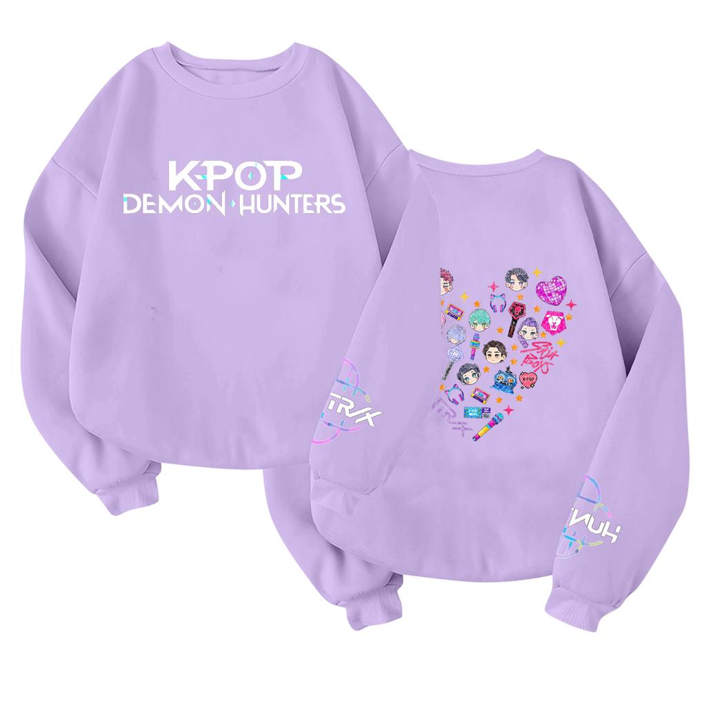 Children's Fashionable Lightweight Long-sleeved Round Neck Pullover With Pockets Printed Pullover