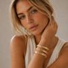 MamacitaSlay 316L Stainless Steel Sun Moon Star Open Cuff Bangle 18K Gold Plated Waterproof Jewelry For Women Stackable Bracelet