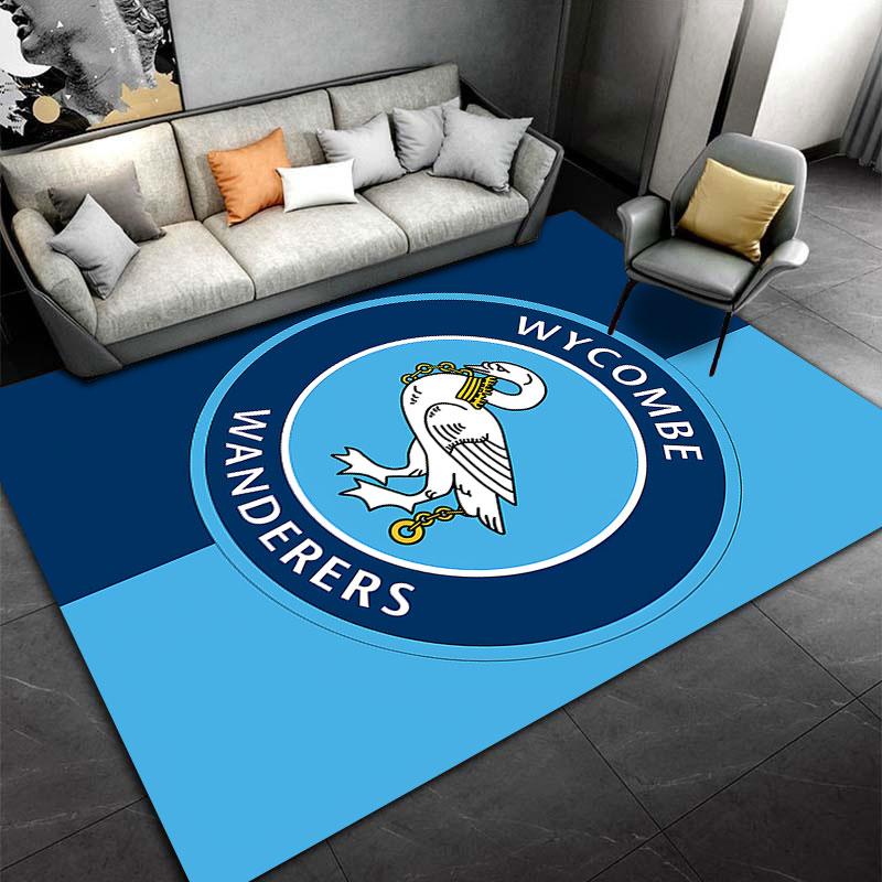 Wycombe Wanderers Logo Teppich geeignet als rutschfeste Matte für das Wohnzimmer oder das Schlafzimmer Sofa