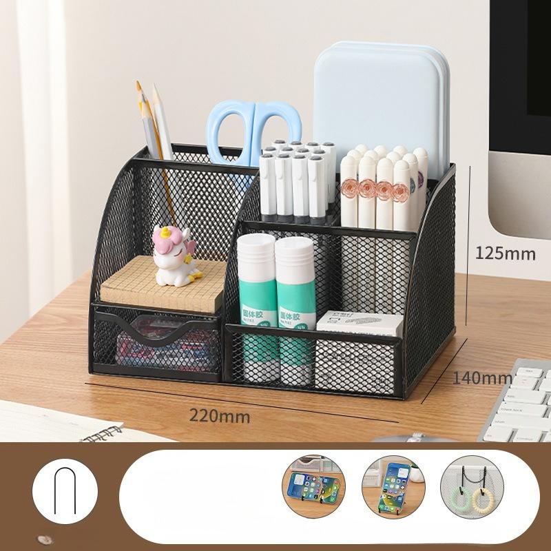 7 Gözlü Masa Kırtasiye Düzenleyici Yaratıcı Metal Kalemlik Kurşun Kalem Dosya Saklama Rafı Saklama Kutusu Bölmeli Kap Office Erişimi