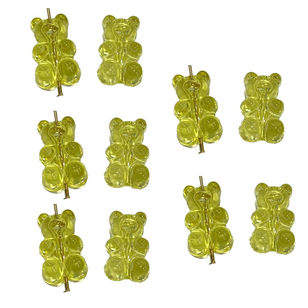 Set of 10 DIY Jewelry Supplies Bear Pendants Bear Jewelry Making Part Acrylic Material for DIY Bracelet Bangle Necklaces