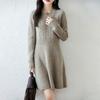Women Sweater Dress 100% Wool MODERN NEW SAGA O-neck Knit Long Pullover Winter Jumpers Wool Long Dress Female