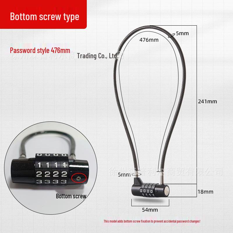 Steel Wire Combination Lock for Patio Furniture, Yard Tools, and Door Handles.