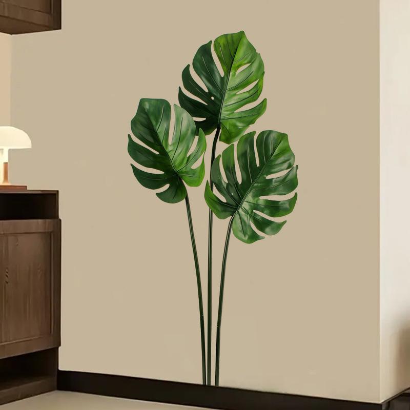 Removable Artificial Green Plant Wall Sticker for Bedroom and Living Room Home Decor Background Self Adhesive Peel and Stick