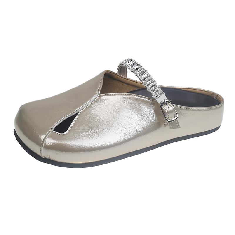 Fashion Heightened Inside Baotou Semi-slippers Women's Summer Wear New Hollow Soft-soled Casual Beach Sandals and Slippers