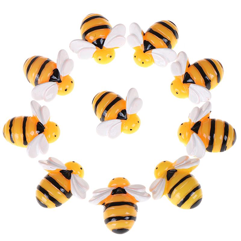 10Pcs Flat Back Resin Cabochon Bee Diy Flatback Scrapbooking Embellishment Craft