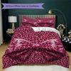 Leopard Print Bow Pattern Bedding uilt Set uilt Cover Pillowcase Home Decoration Birthday Gift (1 * duvet cover + 2 * pillowcase  without core)16