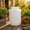 FoodGrade Barrel with Lid | Secure Lidded Opening, Food Grade Storage Barrel, for Utility Room White