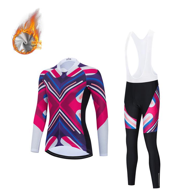 2026 Autumn and Winter Fleece Cycling Suit Long Sleeve Suit Bicycle Outdoor Sports Long Sleeve Cycling Suit