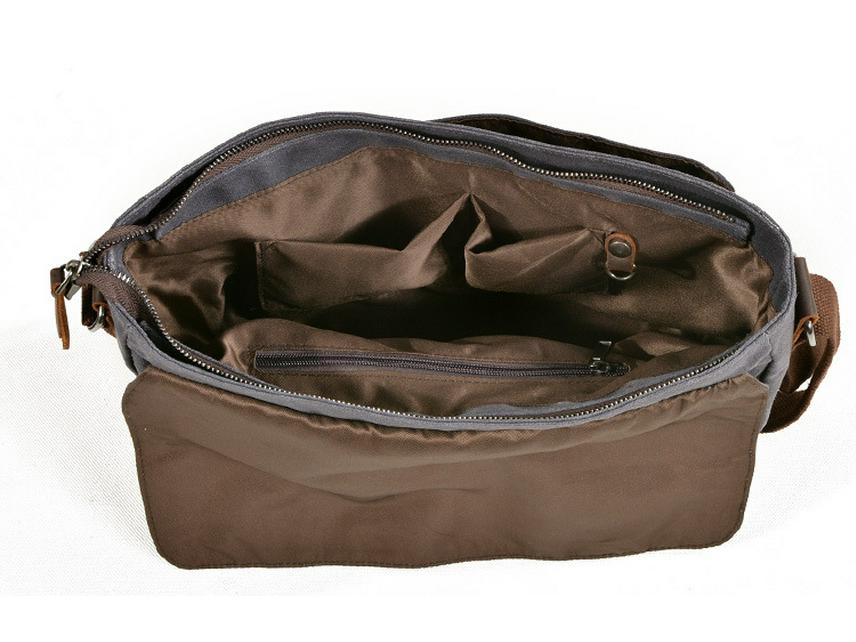 Mukawa Men's Water-Repellent Canvas Crossbody Messenger Bag - Retro Sports Shoulder Bag