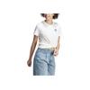 adidas Solid Color Round Neck Pullover Sports Style Short Sleeve T-Shirt Women Tops White IB4875