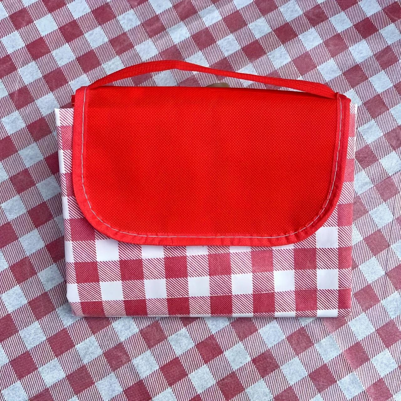 

Коврик для пикника на открытом воздухе - большое портативное кемпинговое одеяло для пляжа, парка, барбекю и семейного отдыха в помещении и на открытом воздухе 2*2 m красный