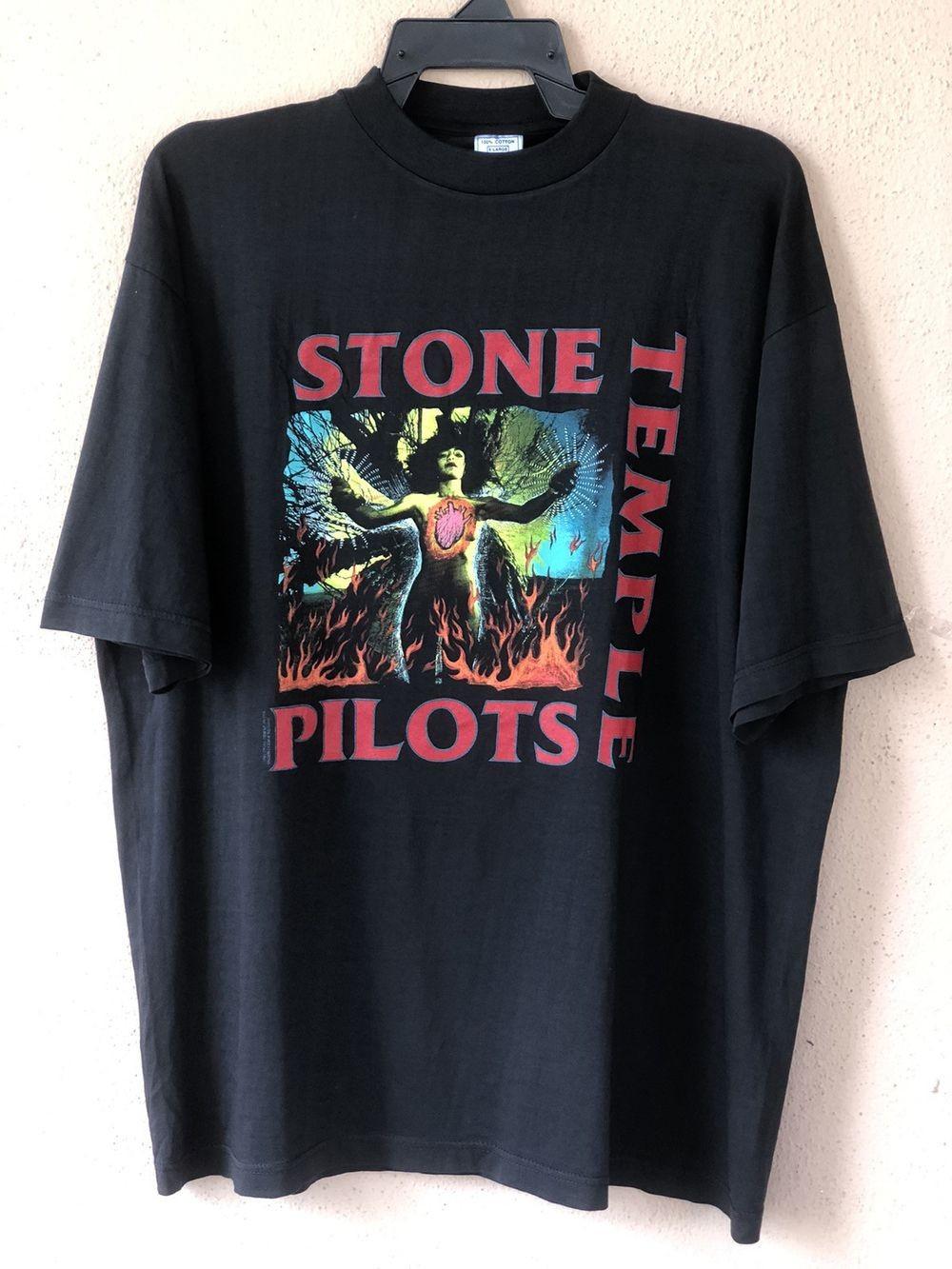 Vintage 90s STONE TEMPLE PILOTS Band Black Unisex T shirt S-5XL KH124669 XXXXL