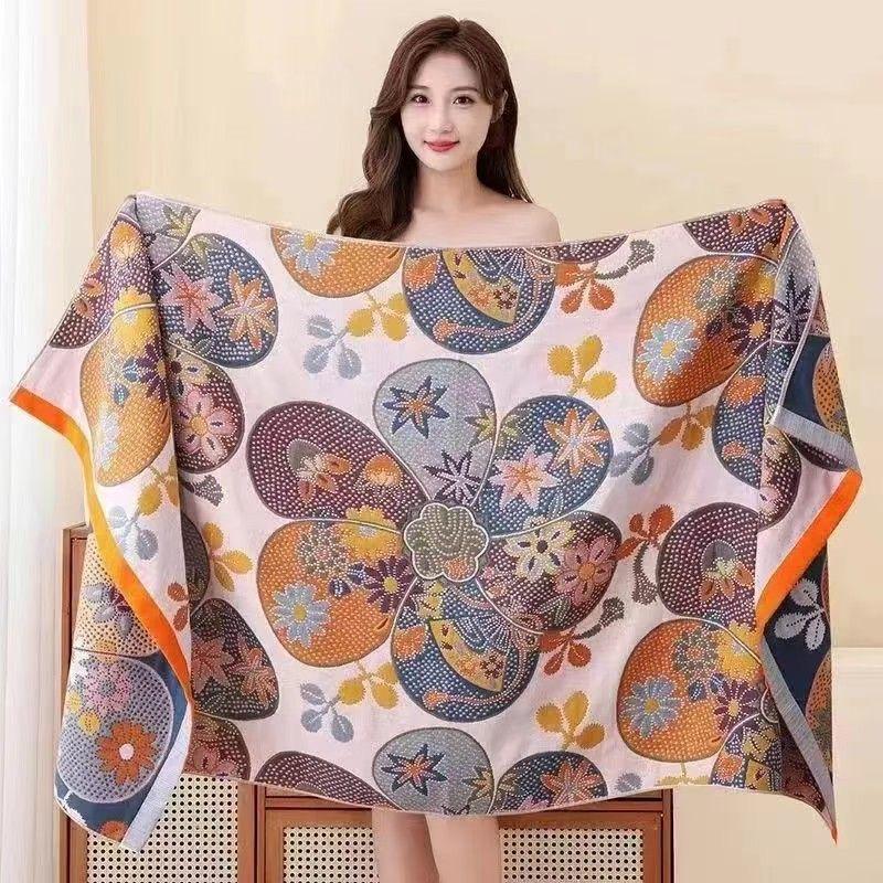 Gauze Quick-Dry Pure Cotton Oversized Bath Towel for Men & Women