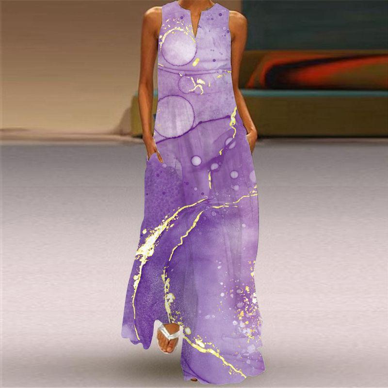 

V-neck Dress New Fashion Women s Clothing Fashion Spring/Summer 3D Print Stage Show Travel Photography Pocket Dress