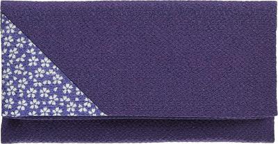 Maruzen Buddhist Prayer Beads Pouch, Chirimen Sakura Komon (Cherry Blossom Pattern), No Clasp (Boxed), Made In Japan, Purple, Approx. 17.5 X 16.5 X