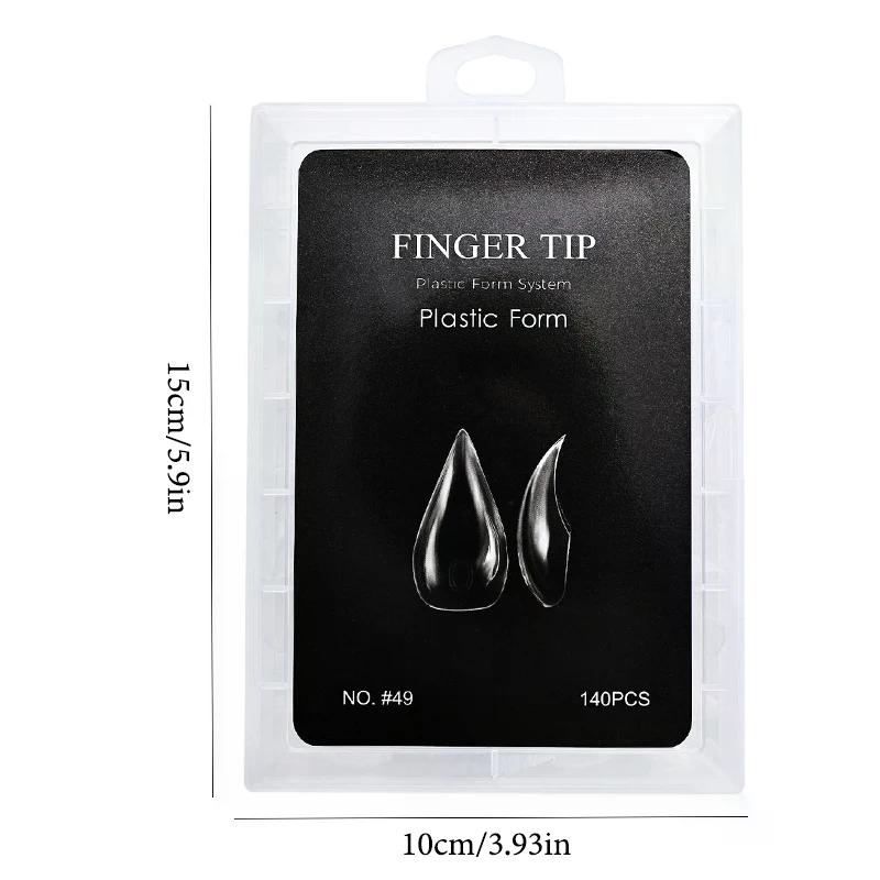 3D Eagle Claw Curved Fake Reusable Nails Full Cover Press On Nail Forms Molds Crystal Nail Extension Tip Suitable For Nail