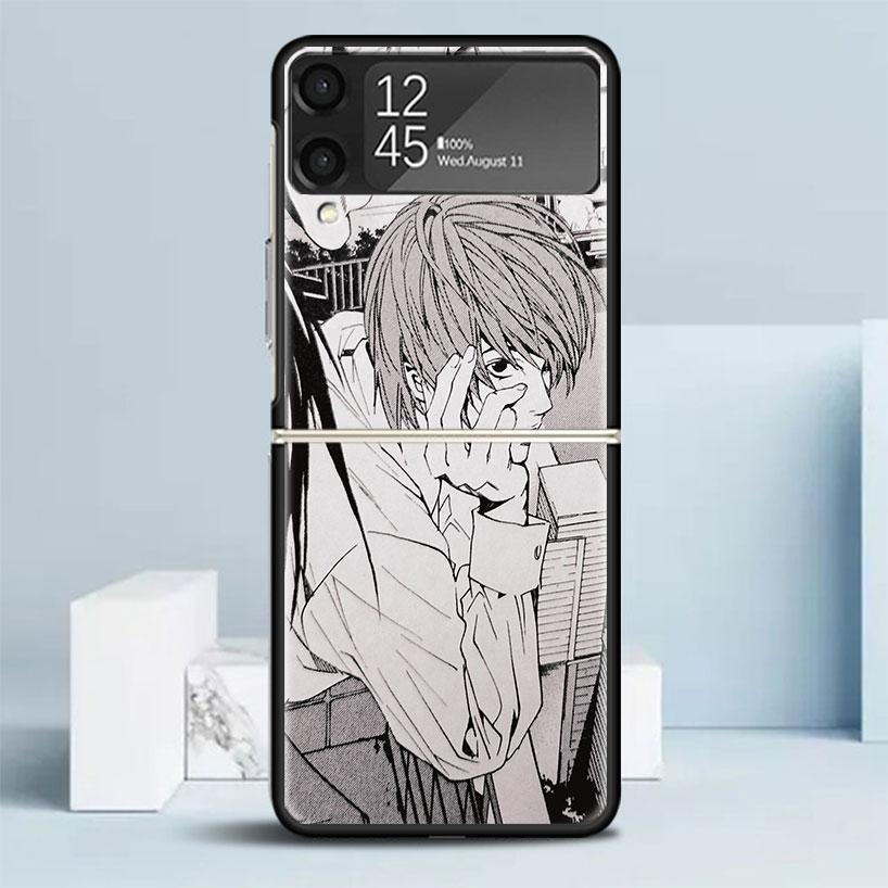 

N-Note D-Death Yagami Light Phone Case For Samsung Galaxy Z Flip7 Flip6 5G Flip5 Flip4 Flip3 ZFlip 7 6 3 4 5 Shockproof Back Cov Samsung Z Flip 6