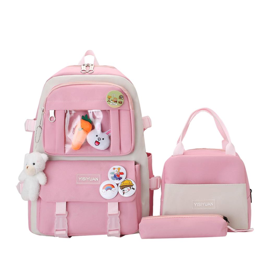 School bag New school bag Large capacity backpack Casual canvas backpack Female portable student thermal insulation with rice bag