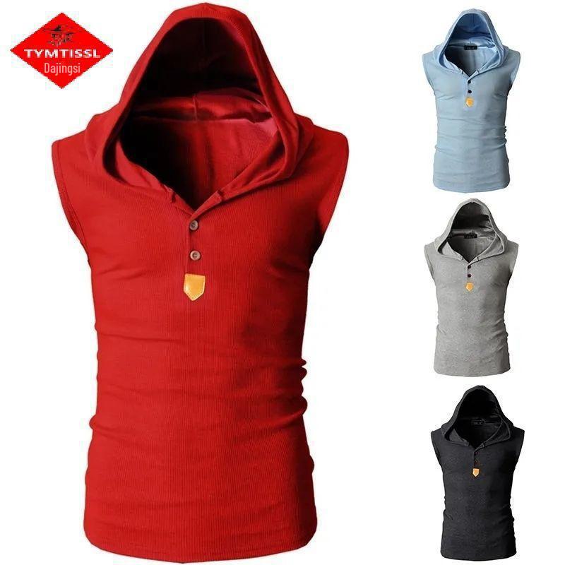Men's Hooded Sleeveless Fitness Vest - Slim Fit Summer Waistcoat