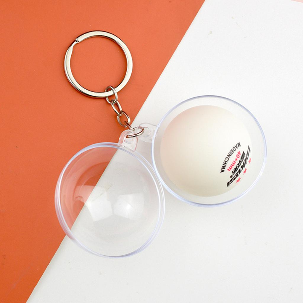 Realistic Table Tennis Keychain Acrylic Sports Design Lightweight Compact Engraving Option For Sports Enthusiasts
