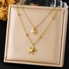 Ocean Necklace Anklet Set Natural Shell Starfish Pearl Jewelry Fashion Accessories Gift Box