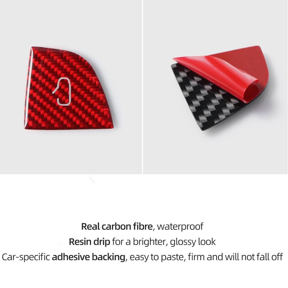 Door Open Button Sticker for Tesla Model 3 Highland 2026 Model Y Juniper 2025 2026 Carbon Fiber Door Lock Accessories