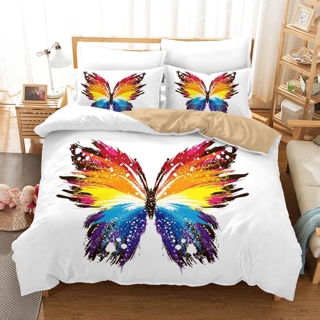 Butterfly 3D Digital Printing Kit Quilt Set Three-Piece Set