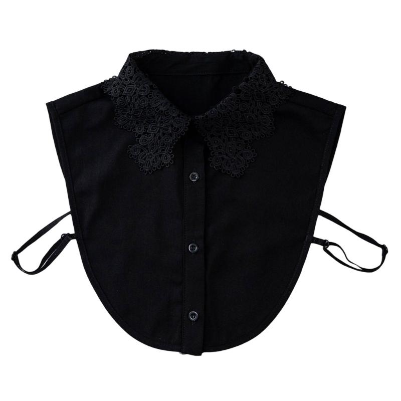 Abnehmbarer Spitzenkragen mit floraler Stickerei Falscher Kragen Stilvolles Halsstück Halbe Hemden Blusen Oberteile Modeaccessoires
