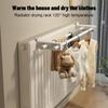 30/50cm Clothes Drying Rack For Radiators 0.3-2m Carbon Steel Dual Poles Installation Rust-Resistant White Finish Towel Rail