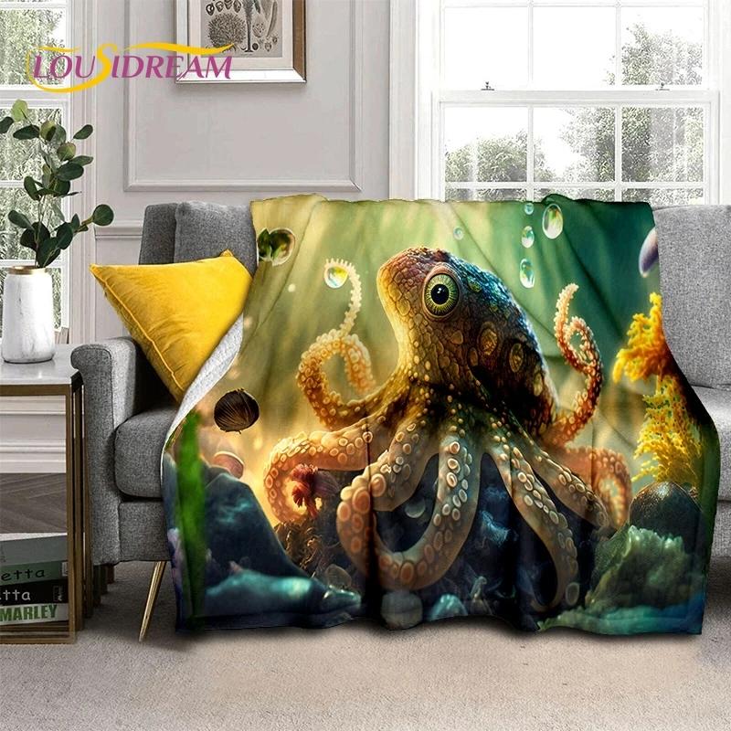 3D Vízalatti Világ Tengerfenék Delfin Rajzfilm Puha Flanel Takaró Ágyakhoz Hálószobába Kanapéra Piknikhez, Dobótakaró Kültéri Szabadidőhöz