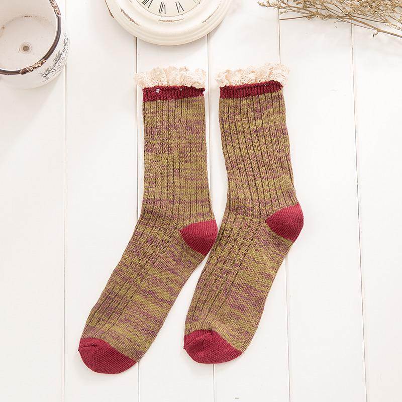 

Japanese Women S Socks Lace Stacking Socks Autumn And Winter Lolita Women S Retro Cotton Socks Thick Line Women S Stockings one size fits all