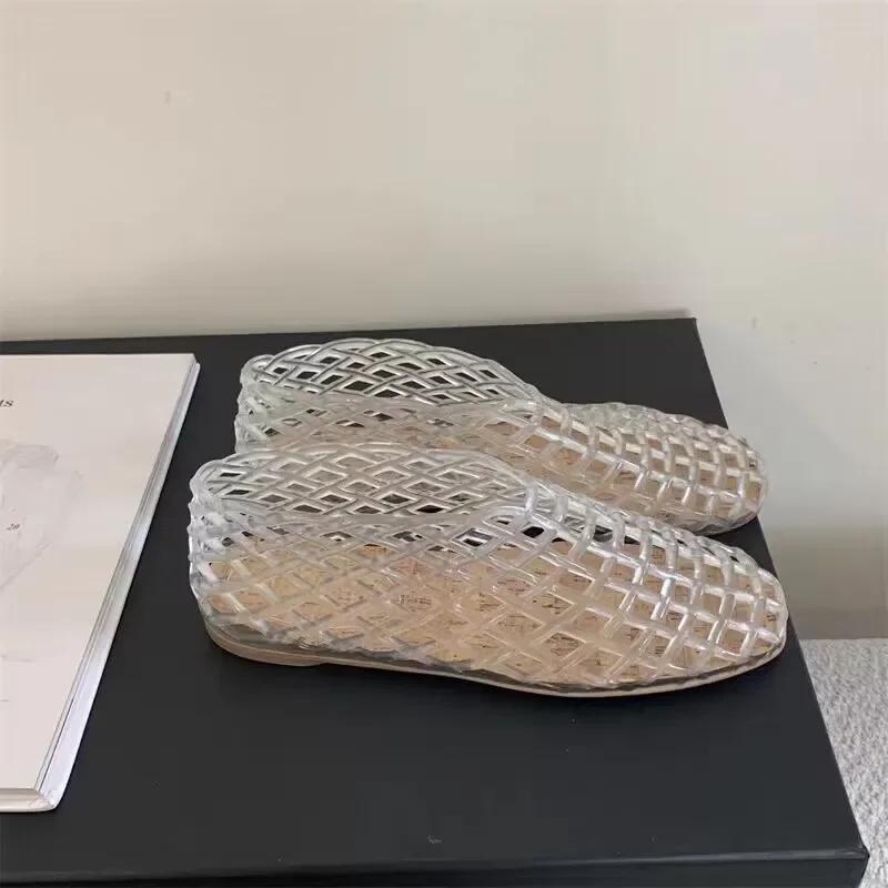 Fashion Sandales d'été transparentes pour femmes, bout carré, ald on