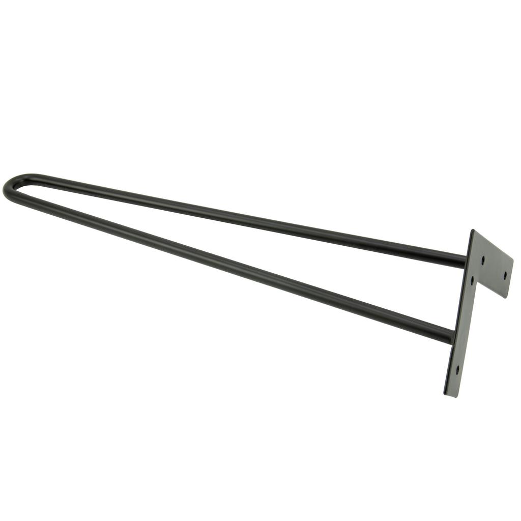 Set of 4 Hairpin furniture legs, height 41 cm, 2 rods, black with plastic feet