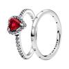 Red Water Drop Set 925 Silver Ring Women Rings ZT26011322A