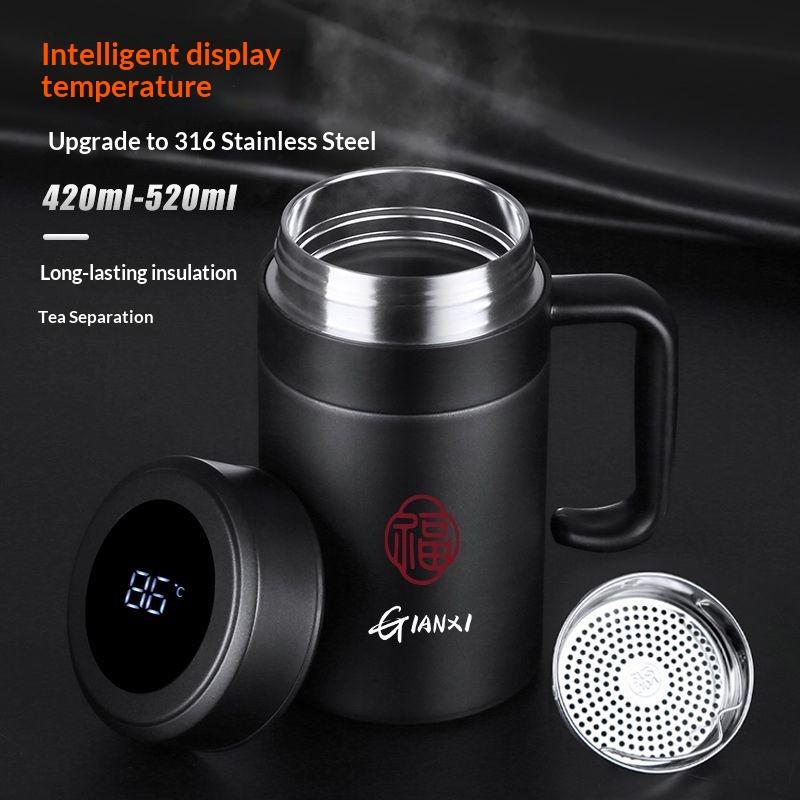 Gianxi Men'S And Women'S Tea Cups With Handles Men'S Cups With Handles 304 Stainless Steel Large Capacity Insulation