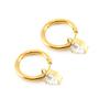 18k Gold-Plated Heart Pendant Earrings with Zircon
