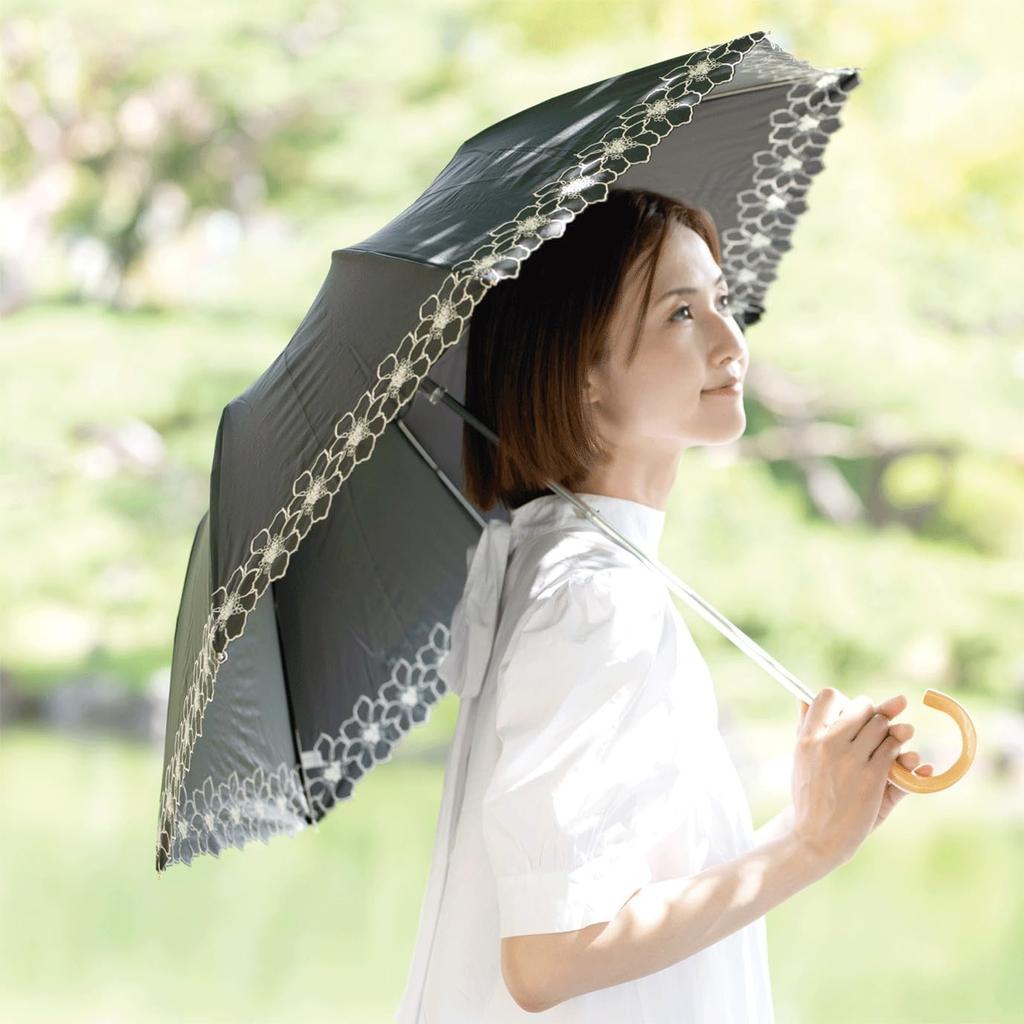 Sun protection maximum value according to the world heat light UV folding 50cm for both sunny and rainy folds up easy to easy to floral beautiful