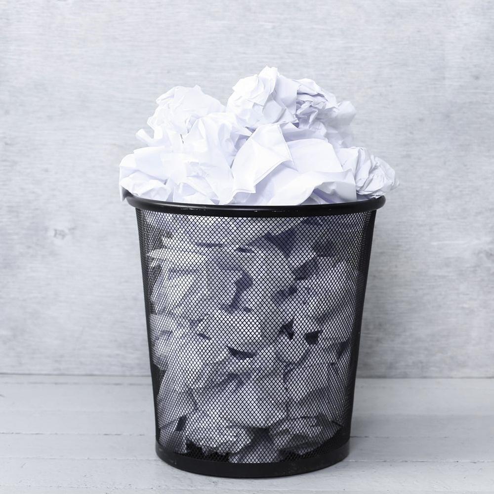 Office waste bin, metal, black, 26x28 cm