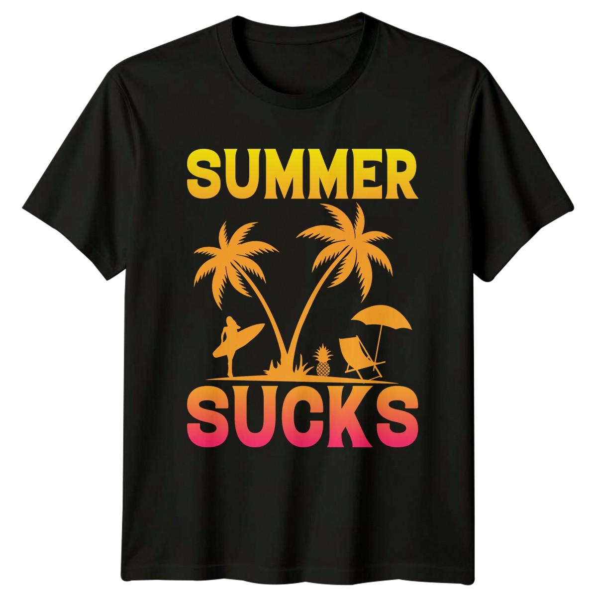 Summer Sucks T-Shirt Beach Humor Anti Summer Birthday Gift For Him And Her S