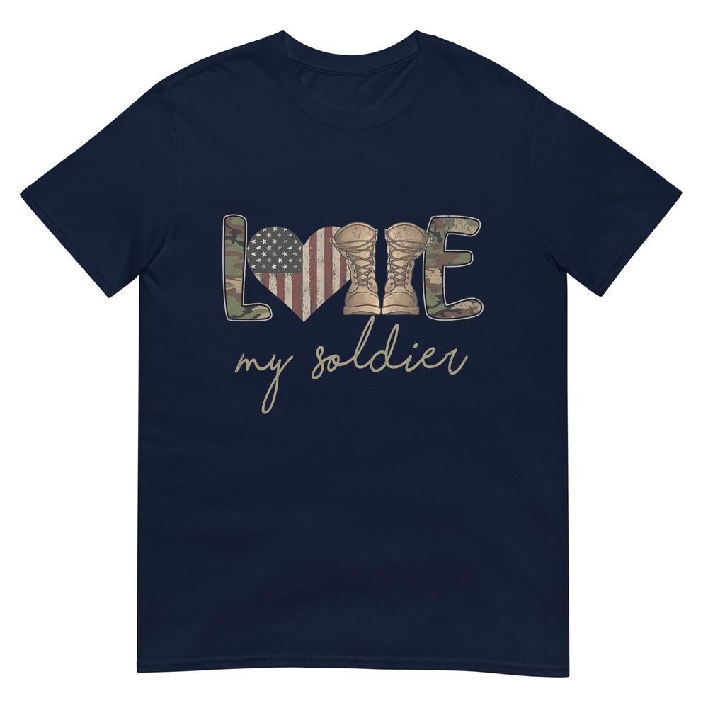 I Love My Soldier Military Army Wife Usa Camour Flag Tshirt S