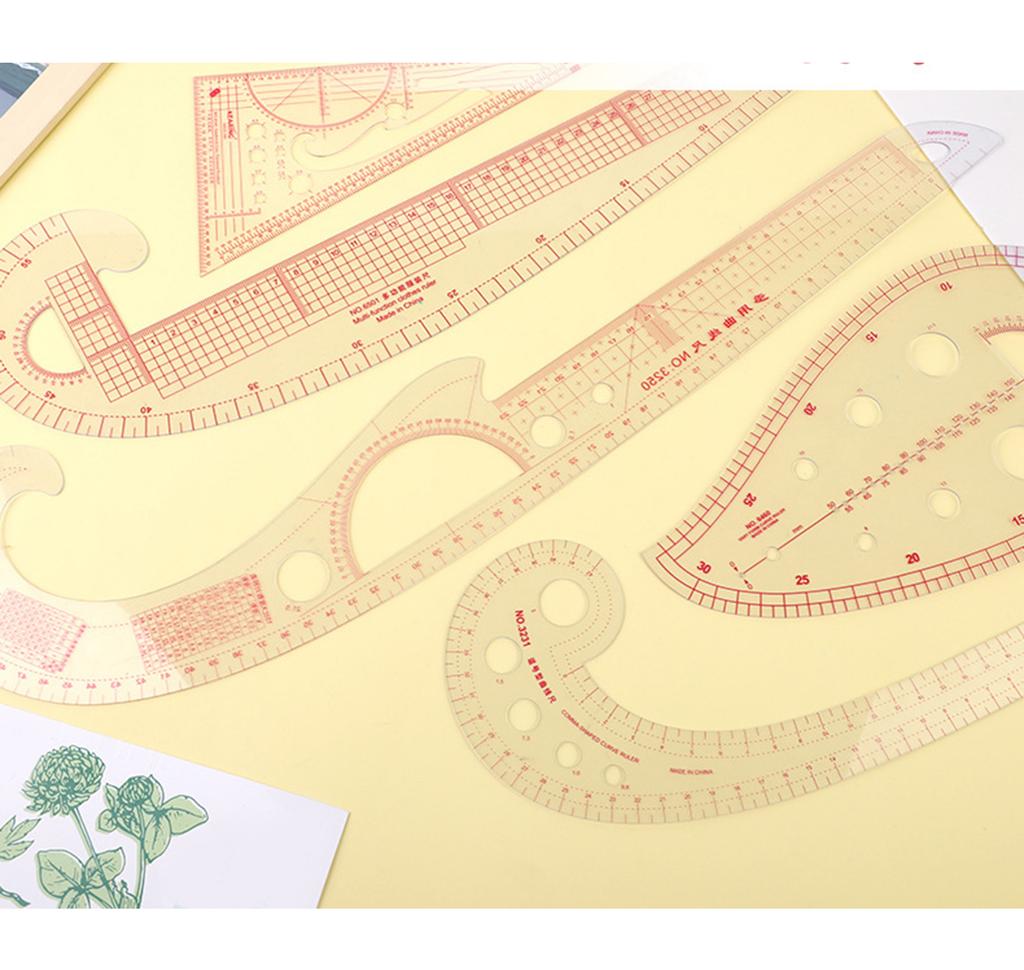 Multifunktionales Patchwork-Lineal, französisches Kurvenlineal, klare Skala, Schneider-Zeichenschablonen-Werkzeug für Anfänger und Designer