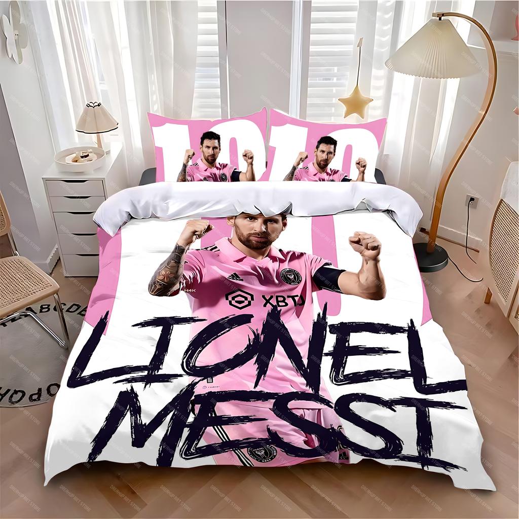 Duvet Cover Pillowcase Bedding Set Hot L-LionelS M-MessiS Adult Boy Girl Bedroom Decoration Children Single Double Large Size